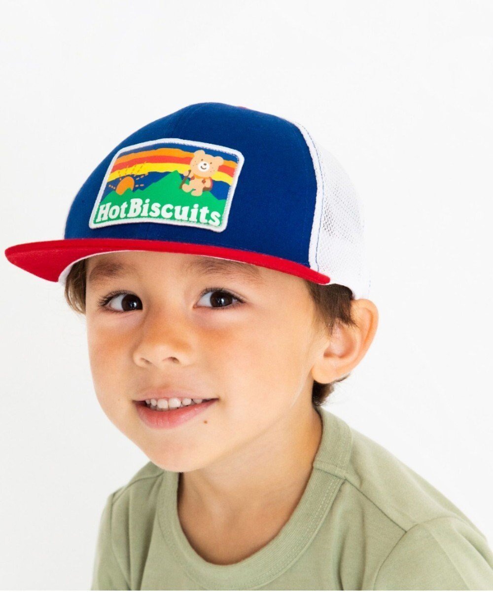 【ミキハウスホットビスケッツ/MIKI HOUSE HOT BISCUITS / KIDS】の【46-54cm】 メッシュキャップ(帽子) インテリア・キッズ・メンズ・レディースファッション・服の通販 founy(ファニー) 　ファッション　Fashion　キッズファッション　Fashion for Kids　アウトドア　Outdoor Clothing　キャップ　Cap, Baseball Cap　ベビー　Baby, Babywear　メッシュ　Mesh, Net Fabric　モチーフ　Motif, Design Theme　夏　Summer　帽子　Hat, Headwear　青|ID: prp329100004704584 ipo3291000000033973703