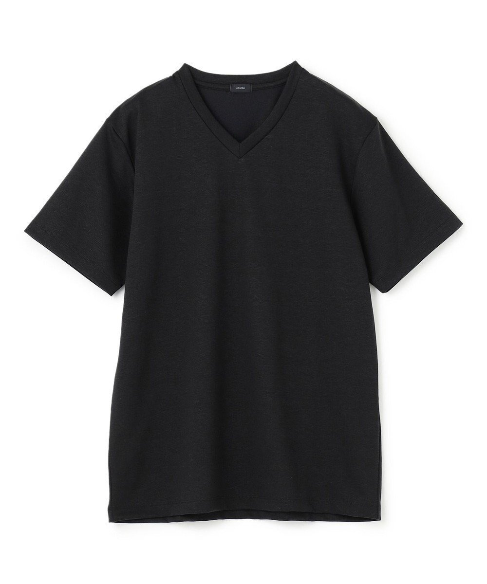 【ジョゼフ オム/JOSEPH HOMME / MEN】のハイゲージリネンジャージー Vネックカットソー インテリア・キッズ・メンズ・レディースファッション・服の通販 founy(ファニー) 　ファッション　Fashion　メンズファッション　Fashion for Men　トップス・カットソー　Cut & Sew Tops　メンズシャツ　Shirts　カットソー　Cut and Sewn Top　夏　Summer　春　Spring　S/S・春夏　SS, Spring/Summer, Warm Season　ブラック系|ID: prp329100004704604 ipo3291000000033973769