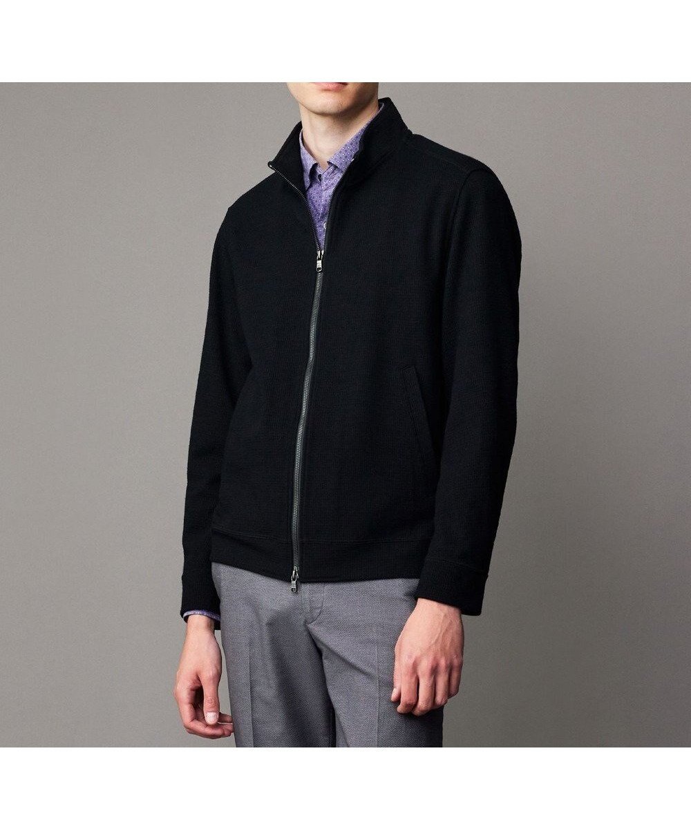 【ジョセフ アブード/JOSEPH ABBOUD / MEN】の【ストレッチ/ソフト/洗える/JAPANファブリック】ウールブロックピケ スタンドジップ アウター インテリア・キッズ・メンズ・レディースファッション・服の通販 founy(ファニー) 　ファッション　Fashion　メンズファッション　Fashion for Men　アウター　Men's Coats Outerwear　トップス・カットソー　Cut & Sew Tops　カーディガン / 羽織り　Cardigans　ウォッシャブル　Machine Washable　洗える　Machine Washable　カーディガン　Cardigan, Knitwear　軽量　Lightweight, Ultra Light　ストレッチ　Stretch, Stretchy Fabric　ファブリック　Fabric, Textile　A/W・秋冬　Autumn/Winter　ブラック系|ID: prp329100004704616 ipo3291000000033973814