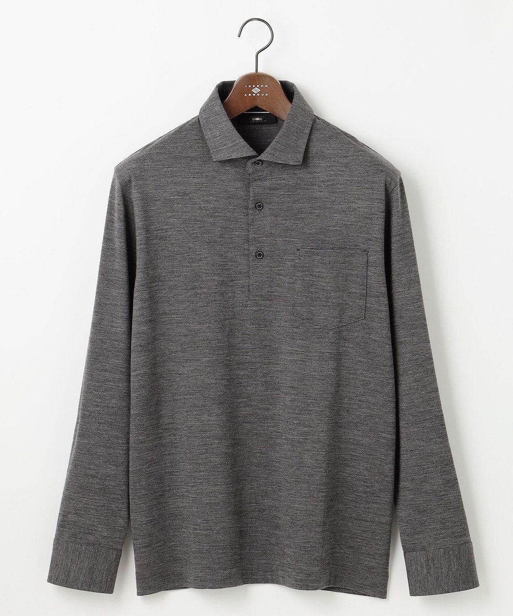 【ジョセフ アブード/JOSEPH ABBOUD / MEN】の【ふっくらあたたかウール100%】ウールダディポロシャツ インテリア・キッズ・メンズ・レディースファッション・服の通販 founy(ファニー) 　ファッション　Fashion　メンズファッション　Fashion for Men　トップス・カットソー　Cut & Sew Tops　メンズシャツ　Shirts　ポロシャツ / きれいめカジュアルスタイル　Polo Shirts　おすすめ　Recommended / Our Picks　インナー　Innerwear　カフス　Cuff Design　ジャケット　Jacket, Outerwear　チェック　Check, Plaid, Tartan　ビジネス 仕事 通勤　Business / Work / Commuting　ブルゾン　Blouson, Bomber Jacket　ポロシャツ　Polo Shirt, Collared Tee　A/W・秋冬　Autumn/Winter　ライトグレー系|ID: prp329100004704640 ipo3291000000033973912
