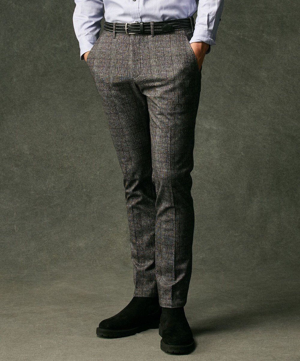 【ジョセフ アブード/JOSEPH ABBOUD / MEN】の【ストレッチ/保温性/ウエストも伸びる】ウールフランネルジャージーパンツ インテリア・キッズ・メンズ・レディースファッション・服の通販 founy(ファニー) 　ファッション　Fashion　メンズファッション　Fashion for Men　ボトムス　Bottoms　シャーリング　Shirring, Ruched　シンプル　Simple, Minimal　ストレッチ　Stretch, Stretchy Fabric　セットアップ　Set-Up, Coordinated Outfit　プリント　Print, Printed Pattern　A/W・秋冬　Autumn/Winter　おすすめ　Recommended / Our Picks　エレガント 上品　Elegant　ブラック系4|ID: prp329100004704641 ipo3291000000033973915