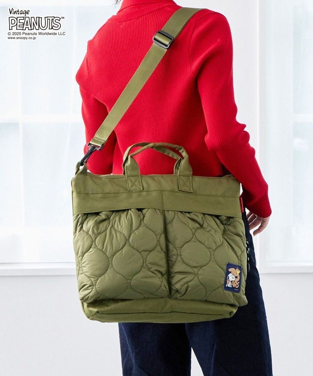 【ルートート/ROOTOTE】の8456【スヌーピー】IP.A4アーキャトルワイド.パフ.ピーナッツ-0R インテリア・キッズ・メンズ・レディースファッション・服の通販 founy(ファニー) 　ファッション　Fashion　レディースファッション　Fashion for Women　バッグ　Bags　カメラ　Camera Accessories　キルティング　Quilted, Quilting　ショルダー　Shoulder, Shoulder Strap　プリント　Print, Printed Pattern　ポケット　Pocket, Pocket Detail　ランダム　Random, Irregular　ワイド　Wide, Wide Fit　新作・新入荷　New Arrivals / New In　02:カーキ|ID: prp329100004704651 ipo3291000000033973951