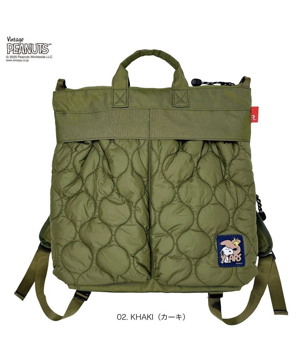 【ルートート/ROOTOTE】の8457【スヌーピー】IP.セオルー.パフ.ピーナッツ-0R インテリア・キッズ・メンズ・レディースファッション・服の通販 founy(ファニー) 　ファッション　Fashion　レディースファッション　Fashion for Women　バッグ　Bags　カメラ　Camera Accessories　キルティング　Quilted, Quilting　ショルダー　Shoulder, Shoulder Strap　プリント　Print, Printed Pattern　ポケット　Pocket, Pocket Detail　ランダム　Random, Irregular　リュック　Backpack, Rucksack　ループ　Loop, Loop Knit　新作・新入荷　New Arrivals / New In　02:カーキ|ID: prp329100004704652 ipo3291000000033973954