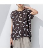 【23区/NIJYUSANKU】の【洗える】Ratti フラワーアートプリント ブラウス ダークブラウン×グレー|ID: prp329100004704663 ipo3291000000034674646