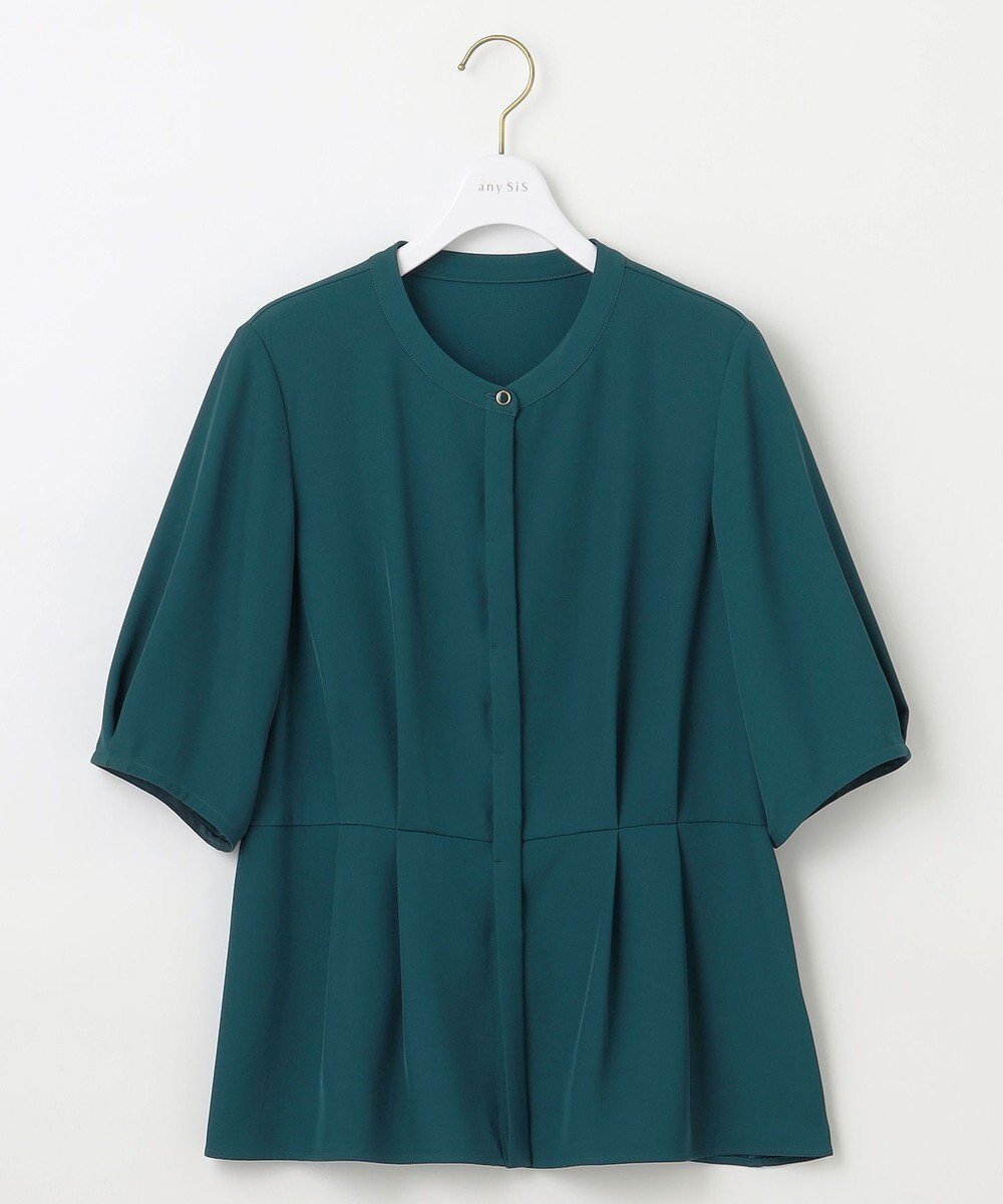 【エニィ スィス/any SiS】の【接触冷感・UVカット・速乾】コンフォートビューティサテン ブラウス インテリア・キッズ・メンズ・レディースファッション・服の通販 founy(ファニー) 　ファッション　Fashion　レディースファッション　Fashion for Women　トップス・カットソー　Cut & Sew Tops　シャツ・ブラウス・オフィスカジュアル　Elegant Blouses & Button-Ups　おすすめ　Recommended / Our Picks　ペプラム　Peplum, Flared Hem　エレガント 上品　Elegant　夏　Summer　A/W・秋冬　Autumn/Winter　ディープグリーン系|ID: prp329100004704678 ipo3291000000036279540