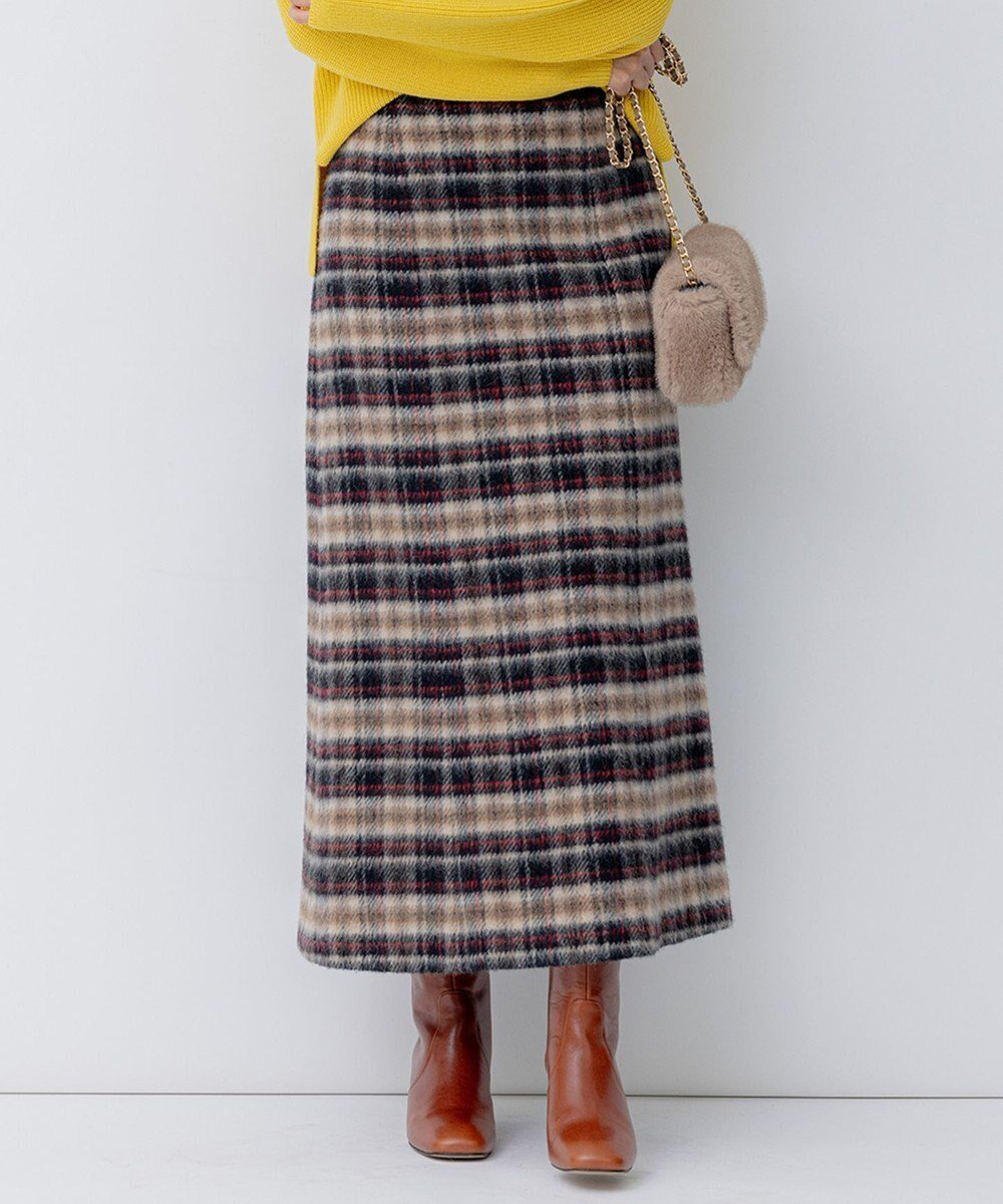 【23区/NIJYUSANKU】のシャギーチェック スカート インテリア・キッズ・メンズ・レディースファッション・服の通販 founy(ファニー) 　ファッション　Fashion　レディースファッション　Fashion for Women　スカート　Skirts　2023年　2023　2023-2024秋冬・A/W　Autumn/Winter 2023–24 AW23–24　冬　Winter / This Winter　おすすめ　Recommended / Our Picks　ショート　Short, Short Length　チェック　Check, Plaid, Tartan　パーカー　Hoodie, Parka　ベーシック　Basic, Essential　モノトーン　Monotone, Black and White　A/W・秋冬　Autumn/Winter　ブラウンチェック|ID: prp329100004704720 ipo3291000000034178434