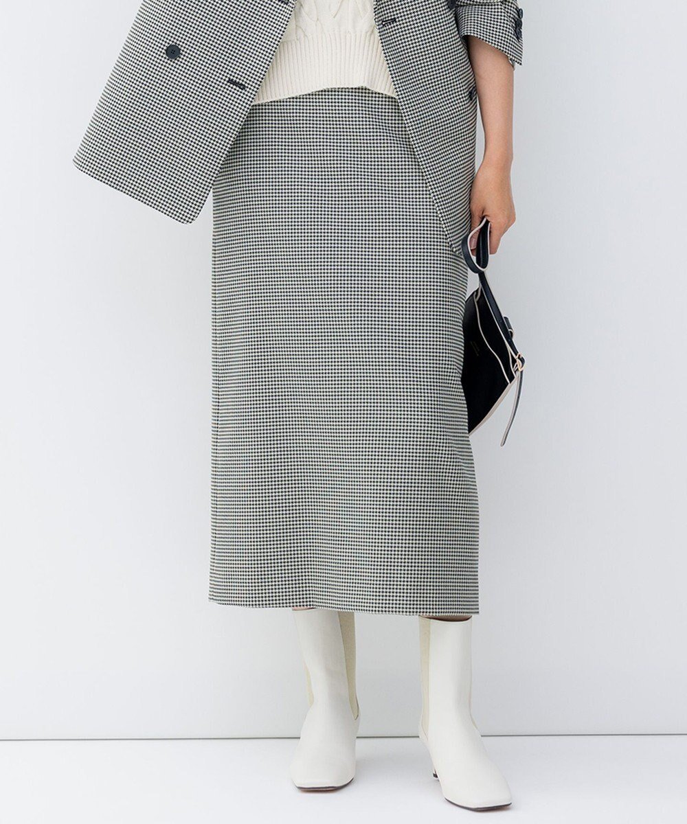 【23区/NIJYUSANKU】のガンクラブチェック タイトスカート 人気、トレンドファッション・服の通販 founy(ファニー) 　ファッション　Fashion　レディースファッション　Fashion for Women　スカート　Skirts　ジャケット　Jacket, Outerwear　ストレッチ　Stretch, Stretchy Fabric　スリット　Slit, Slit Detail　セットアップ　Set-Up, Coordinated Outfit　タイトスカート　Pencil Skirt, Tight Skirt　ダブル　Double, Double-Breasted　チェック　Check, Plaid, Tartan　トレンド　Trend, Trending Now　バランス　Balance, Style Balance　ミックス　Mix, Mixed Style　モノトーン　Monotone, Black and White　リアル　Real, Realistic　ロング　Long, Long-Length　A/W・秋冬　Autumn/Winter　冬　Winter / This Winter　おすすめ　Recommended / Our Picks　2023年　2023　2023-2024秋冬・A/W　Autumn/Winter 2023–24 AW23–24　エレガント 上品　Elegant　 other-1|ID: prp329100004704725 ipo3291000000033974309