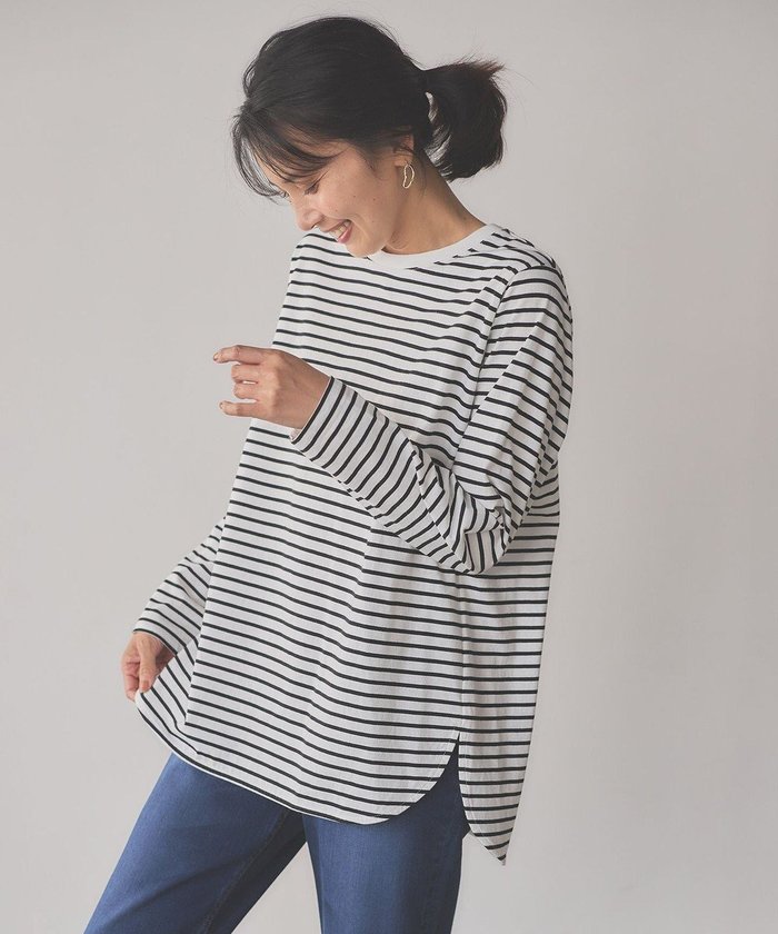 【エニー/ANY】のロングスリーブ テールTシャツ インテリア・キッズ・メンズ・レディースファッション・服の通販 founy(ファニー) https://founy.com/ ファッション Fashion レディースファッション Fashion for Women トップス・カットソー Cut & Sew Tops シャツ・ブラウス・オフィスカジュアル Elegant Blouses & Button-Ups ロングTシャツ・Tシャツ Longline T-Shirts & Tees カットソー・ベーシックTシャツ Cut-and-Sewn Tops / Stretch Tees & Basics おすすめ Recommended / Our Picks カットソー Cut and Sewn Top シンプル Simple, Minimal スリット Slit, Slit Detail スリーブ Sleeve, Long Sleeve / Short Sleeve パーカー Hoodie, Parka ボーダー Border, Stripe ラウンド Round, Round Neck ロング Long, Long-Length 無地 Plain, Solid Color A/W・秋冬 Autumn/Winter |ID: prp329100004704745 ipo3291000000034826517