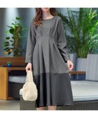 【ティアクラッセ/Tiaclasse】の【洗える】リップルコンビワンピース チャコールグレー|ID: prp329100004704778 ipo3291000000033974636