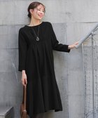 【ティアクラッセ/Tiaclasse】の【洗える】リップルコンビワンピース ブラック|ID: prp329100004704778 ipo3291000000033974637