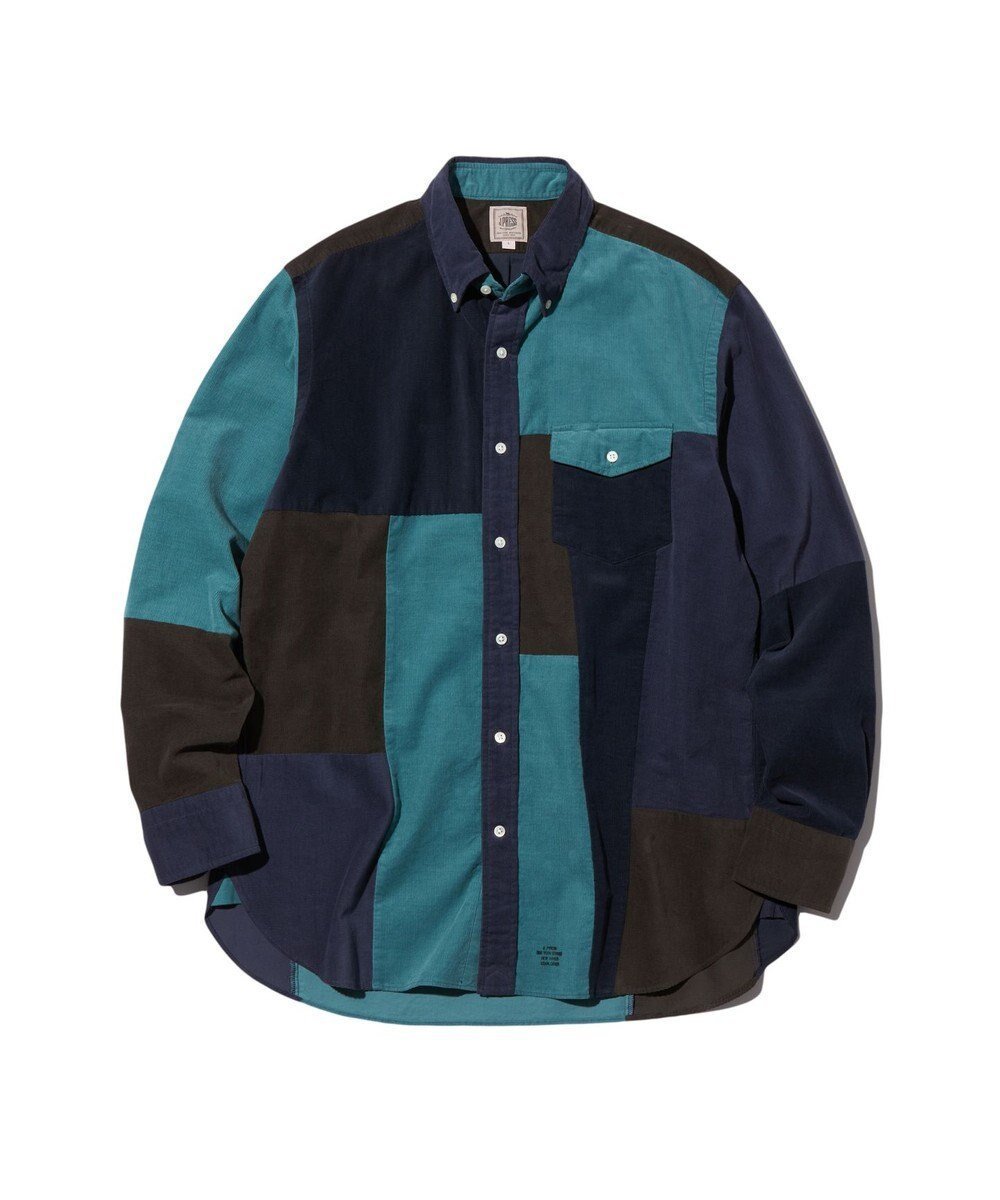 【ジェイ プレス/J.PRESS / MEN】のコーデュロイパッチワークシャツ インテリア・キッズ・メンズ・レディースファッション・服の通販 founy(ファニー) 　ファッション　Fashion　メンズファッション　Fashion for Men　トップス・カットソー　Cut & Sew Tops　メンズシャツ　Shirts　インナー　Innerwear　ドレス　Dress, One-Piece　バランス　Balance, Style Balance　パッチワーク　Patchwork, Mixed Fabric　フィット　Fit, Slim Fit　フラップ　Flap, Flap Pocket　ブルゾン　Blouson, Bomber Jacket　ベーシック　Basic, Essential　ポケット　Pocket, Pocket Detail　メンズ　Men's, Menswear　ランダム　Random, Irregular　A/W・秋冬　Autumn/Winter　おすすめ　Recommended / Our Picks　エレガント 上品　Elegant　ダルブルー系9|ID: prp329100004705787 ipo3291000000033985188