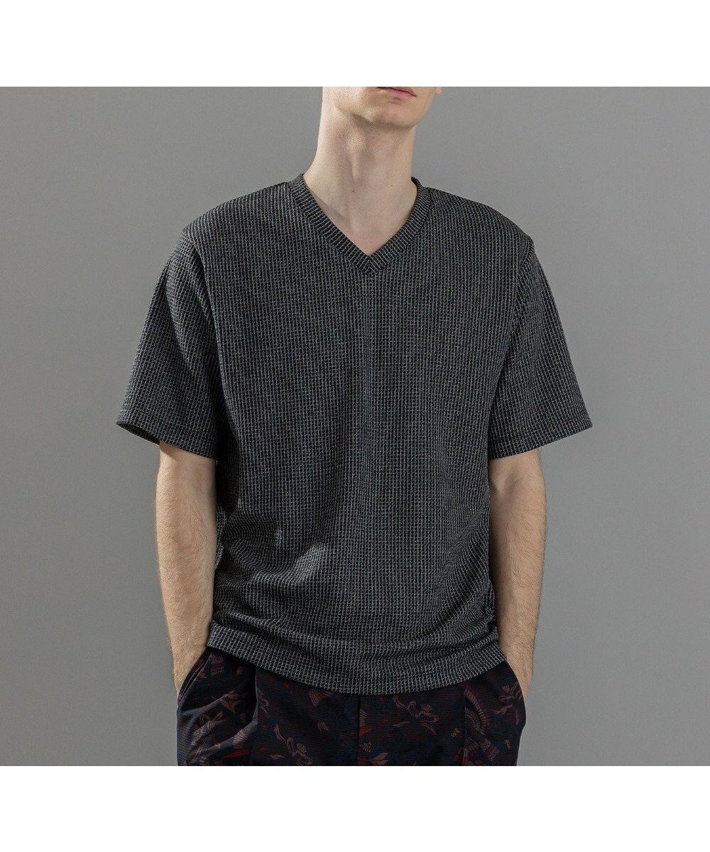 【ジョゼフ オム/JOSEPH HOMME / MEN】の新素材【清涼感】メランジクロスジャージー Vネック半袖カットソー 人気、トレンドファッション・服の通販 founy(ファニー) 　ファッション　Fashion　メンズファッション　Fashion for Men　トップス・カットソー　Cut & Sew Tops　メンズシャツ　Shirts　カットソー　Cut and Sewn Top　ストレッチ　Stretch, Stretchy Fabric　ベーシック　Basic, Essential　リゾート　Resort, Vacation Style　ワッフル　Waffle, Waffle Knit　半袖　Short Sleeve, Half Sleeve　夏　Summer　春　Spring　S/S・春夏　SS, Spring/Summer, Warm Season　 other-1|ID: prp329100004705805 ipo3291000000033985263