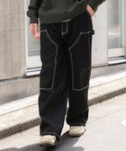 【ウィゴー/WEGO / MEN】のワーカーズダブルニーパンツ ブラック|ID: prp329100004705811 ipo3291000000034495630