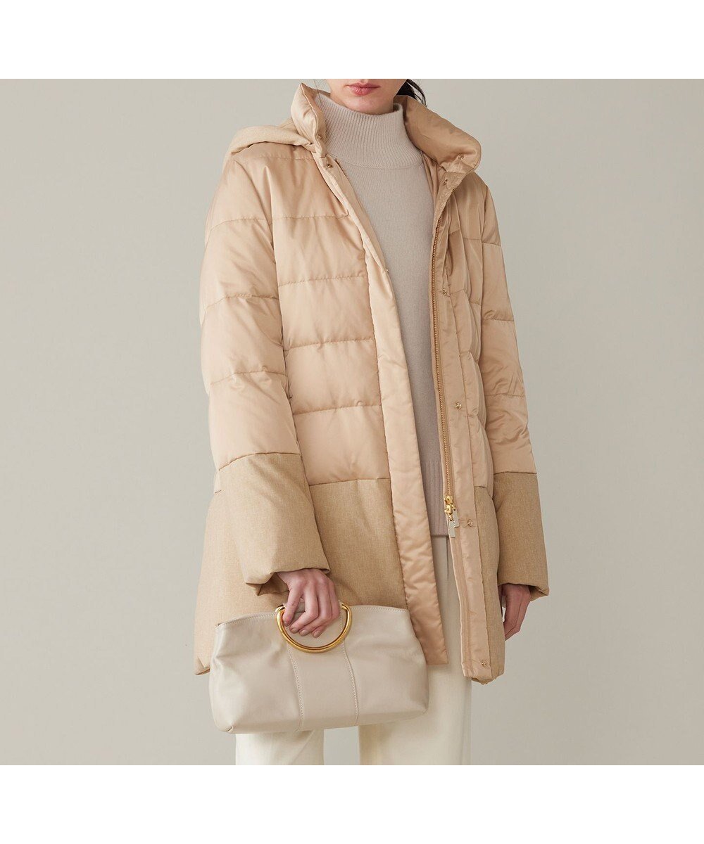 【自由区/JIYU-KU】の【撥水加工・洗える】ブライトダウンフード付き ダウンコート インテリア・キッズ・メンズ・レディースファッション・服の通販 founy(ファニー) ファッション Fashion レディースファッション Fashion for Women アウター Coat / Outerwear Collection コート・ロングコート・ピーコート Long Coats, Peacoats & More レディースジャケット・軽アウター Jackets ダウンジャケット・軽量ダウン Warm & Lightweight Down Jackets エレガント 上品 Elegant 洗える Machine Washable ギャザー Gathered, Ruffled サテン Satin, Glossy Fabric シンプル Simple, Minimal ジャケット Jacket, Outerwear スタンド Stand Collar, Upright Stand ダウン Down, Puffer ドット Polka Dot, Dot Pattern フォルム Silhouette, Form ブロッキング Color Blocking, Panel Design ポケット Pocket, Pocket Detail ミドル Middle Length, Mid Height リュクス Luxury, Elegant, High-End, Chic A/W・秋冬 Autumn/Winter シャンパンベージュ|ID: prp329100004705823 ipo3291000000034355125