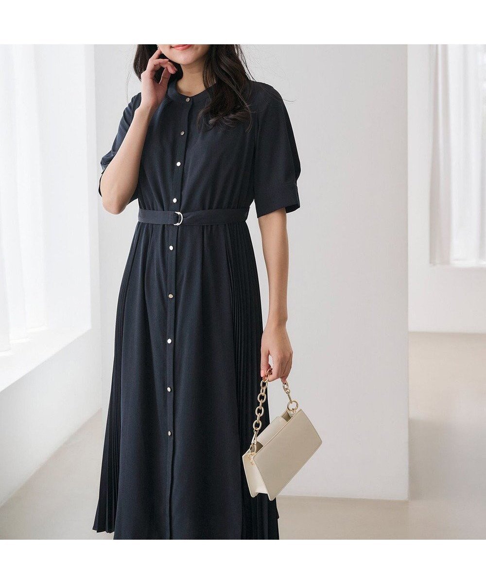 【エニィ スィス/any SiS】の【洗える】サイドプリーツフレア ワンピース 人気、トレンドファッション・服の通販 founy(ファニー) 　ファッション　Fashion　レディースファッション　Fashion for Women　ワンピース　Dresses　春　Spring　洗える　Machine Washable　カフス　Cuff Design　ジャケット　Jacket, Outerwear　スタンド　Stand Collar, Upright Stand　フェイク　Faux, Fake　プリーツ　Pleats, Pleated　楽ちん　Easy Fit, Comfortable　S/S・春夏　SS, Spring/Summer, Warm Season　夏　Summer　エレガント 上品　Elegant　ビジネス 仕事 通勤　Business / Work / Commuting　 other-1|ID: prp329100004705842 ipo3291000000033985374