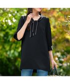 【ティアクラッセ/Tiaclasse】の【洗える】配色ボウタイパフ袖チュニックブラウス ブラック|ID: prp329100004705867 ipo3291000000034696177