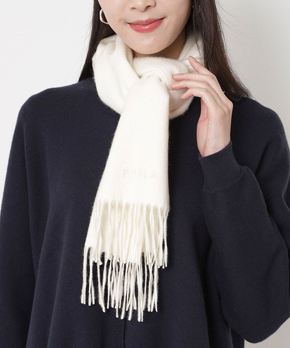 【ムーンバット/MOONBAT】のFURLA(フルラ)カシミヤ100% 無地 マフラー ロゴ刺繍 手洗いOK/幅30cm インテリア・キッズ・メンズ・レディースファッション・服の通販 founy(ファニー) 　ファッション　Fashion　レディースファッション　Fashion for Women　マフラー・スヌード / 冬小物の定番　Scarves & Mufflers　イタリア　Italy　エレガント 上品　Elegant　洗える　Machine Washable　コレクション　Collection, Seasonal Line　スヌード　Snood, Infinity Scarf　定番　Standard, Basic Item　なめらか　Smooth, Silky Texture　パターン　Pattern, Design Print　マフラー　Scarf, Muffler　無地　Plain, Solid Color　A/W・秋冬　Autumn/Winter　オフホワイト|ID: prp329100004705871 ipo3291000000035557028