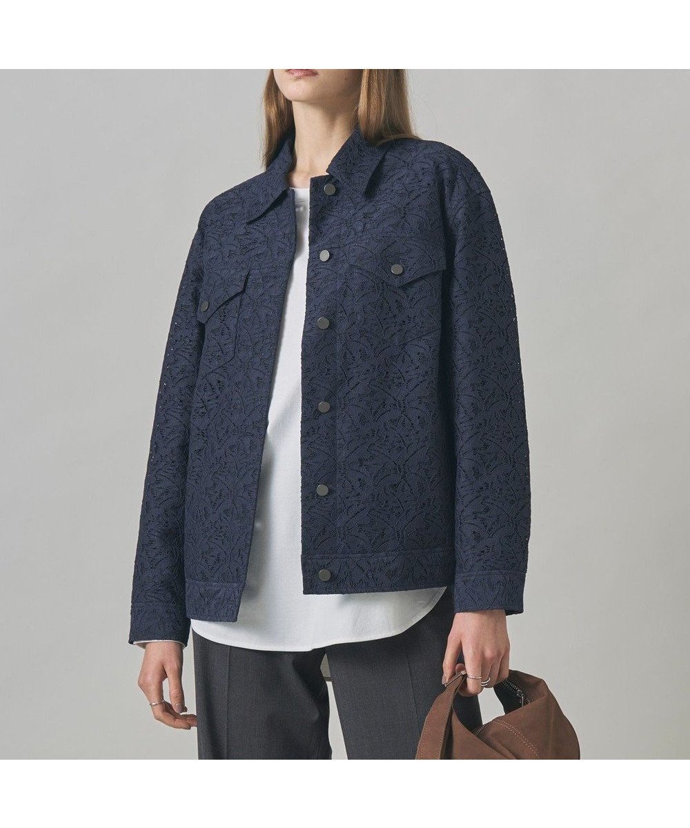 【アイシービー/iCB】の【洗える】リーフラッセルレース ジャケット インテリア・キッズ・メンズ・レディースファッション・服の通販 founy(ファニー) 　ファッション　Fashion　レディースファッション　Fashion for Women　アウター　Coat / Outerwear Collection　レディースジャケット・軽アウター　Jackets　春　Spring　洗える　Machine Washable　秋　Autumn　クール　Cool, Chic　ジャケット　Jacket, Outerwear　タフタ　Taffeta, Structured Fabric　トレンド　Trend, Trending Now　リーフ　Leaf, Botanical Leaf　レース　Lace, Lace Fabric　A/W・秋冬　Autumn/Winter　エレガント 上品　Elegant　2025年　2025　2025-2026秋冬・A/W　Autumn/Winter 2025–26 AW25–26　ネイビー系|ID: prp329100004705889 ipo3291000000035805646