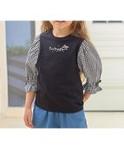 【エニィ/ANY / KIDS】の袖ギンガム 七分袖 Tシャツ ブラック×ブラックギンガム|ID: prp329100004706828 ipo3291000000033995302
