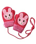 【ミキハウスホットビスケッツ/MIKI HOUSE HOT BISCUITS / KIDS】の【1-5歳】 編みモチーフ付き ミトン(手袋) ローズ|ID: prp329100004706831 ipo3291000000034409777