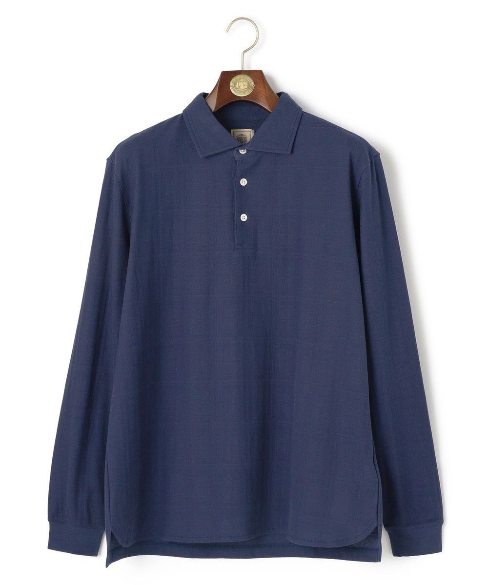 【ジェイ プレス/J.PRESS / MEN】の【ビジネス対応】リンクスシャドーチェック ロングスリーブポロシャツ インテリア・キッズ・メンズ・レディースファッション・服の通販 founy(ファニー) 　ファッション　Fashion　メンズファッション　Fashion for Men　トップス・カットソー　Cut & Sew Tops　メンズシャツ　Shirts　ポロシャツ / きれいめカジュアルスタイル　Polo Shirts　インナー　Innerwear　シャドー　Shadow, Subtle Pattern　ジャカード／ジャガード　Jacquard, Woven Pattern　ジャケット　Jacket, Outerwear　チェック　Check, Plaid, Tartan　フィット　Fit, Slim Fit　ポロシャツ　Polo Shirt, Collared Tee　レギュラー　Regular, Standard Fit　A/W・秋冬　Autumn/Winter　S/S・春夏　SS, Spring/Summer, Warm Season　夏　Summer　エレガント 上品　Elegant　ビジネス 仕事 通勤　Business / Work / Commuting　ブルー系|ID: prp329100004706857 ipo3291000000033995392