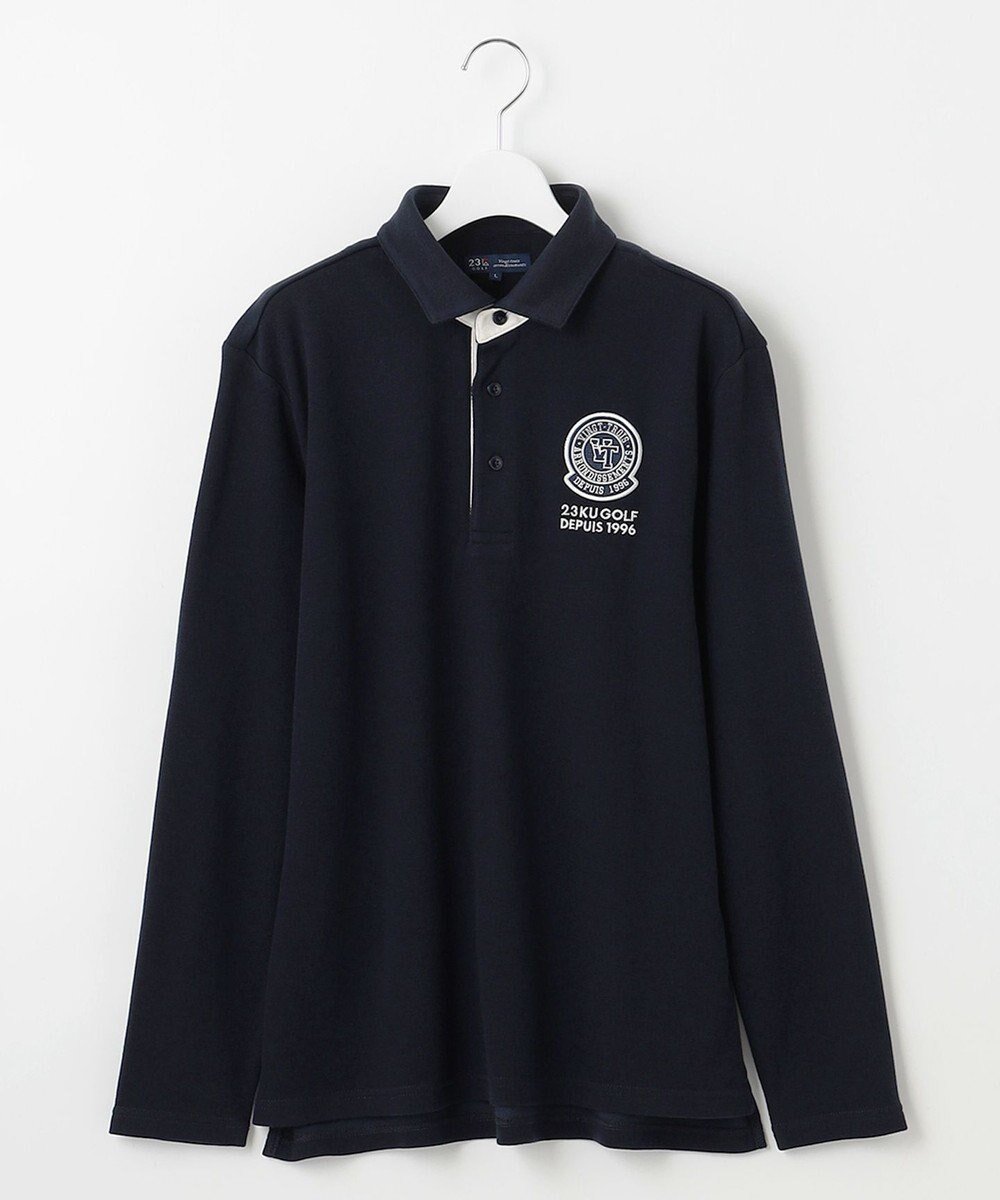 【23区 ゴルフ/23区GOLF / MEN】の【MEN】【吸湿/発熱】グランサーモカノコ インテリア・キッズ・メンズ・レディースファッション・服の通販 founy(ファニー) 　ファッション　Fashion　メンズファッション　Fashion for Men　トップス・カットソー　Cut & Sew Tops　メンズシャツ　Shirts　ポロシャツ / きれいめカジュアルスタイル　Polo Shirts　ゴルフ　Golf　シンプル　Simple, Minimal　ボトム　Bottoms, Lower Wear　ポロシャツ　Polo Shirt, Collared Tee　定番　Standard, Basic Item　A/W・秋冬　Autumn/Winter　長袖　Long Sleeve, Full Sleeve　ネイビー系|ID: prp329100004706868 ipo3291000000033995439