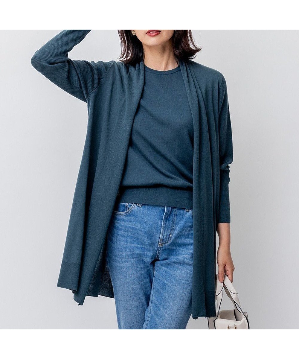 【23区/NIJYUSANKU】の【洗える】サステナブルウール ショールカラー カーディガン インテリア・キッズ・メンズ・レディースファッション・服の通販 founy(ファニー) ファッション Fashion レディースファッション Fashion for Women トップス・カットソー Cut & Sew Tops カーディガン・羽織り Layered Style Cardigans イタリア Italy 洗える Machine Washable カーディガン Cardigan, Knitwear コレクション Collection, Seasonal Line ショール Shawl, Wrap ドレープ Drape, Draping Fabric 定番 Standard, Basic Item 人気 Popular, Best Seller ベーシック Basic, Essential 半袖 Short Sleeve, Half Sleeve ロング Long, Long-Length A/W・秋冬 Autumn/Winter 冬 Winter / This Winter 2023年 2023 2023-2024秋冬・A/W Autumn/Winter 2023–24 AW23–24 グリーン系|ID: prp329100004706922 ipo3291000000034505201