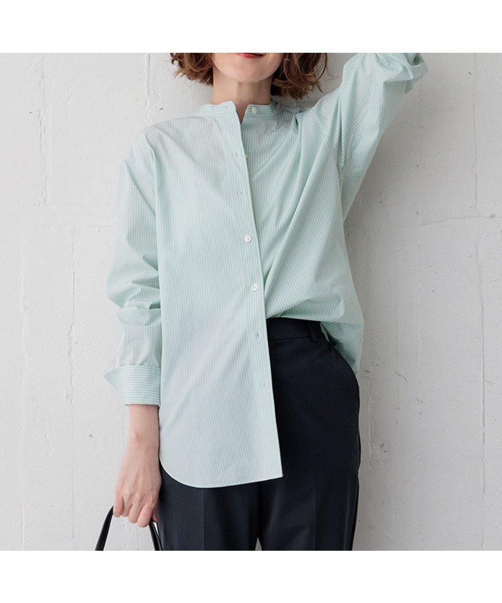 【23区/NIJYUSANKU】の【Oggi4月号掲載/洗える】CANCLINI バンドカラー シャツ インテリア・キッズ・メンズ・レディースファッション・服の通販 founy(ファニー) 雑誌掲載アイテム Magazine Picks & Fashion Features ファッション雑誌 Fashion Magazines オッジ Oggi ファッション Fashion レディースファッション Fashion for Women トップス・カットソー Cut & Sew Tops シャツ・ブラウス・オフィスカジュアル Elegant Blouses & Button-Ups イタリア Italy インナー Innerwear 春 Spring 洗える Machine Washable クラシック Classic, Timeless Style クロップド Cropped, Short Length 4月号 April Issue シンプル Simple, Minimal スキッパー Skipper, Open Collar ストライプ Stripe, Striped Pattern スリーブ Sleeve, Long Sleeve / Short Sleeve 雑誌 Magazine, Fashion Magazine ダブル Double, Double-Breasted デニム Denim, Jeans Material 定番 Standard, Basic Item バランス Balance, Style Balance ベーシック Basic, Essential ミラノ Milano Style, Italian-Inspired 無地 Plain, Solid Color ラベンダー Lavender S/S・春夏 SS, Spring/Summer, Warm Season 夏 Summer 2024年 2024 ミントストライプ|ID: prp329100004706945 ipo3291000000034377554