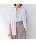 【23区/NIJYUSANKU】の【Oggi4月号掲載/洗える】CANCLINI バンドカラー シャツ ラベンダーストライプ|ID: prp329100004706945 ipo3291000000034377562