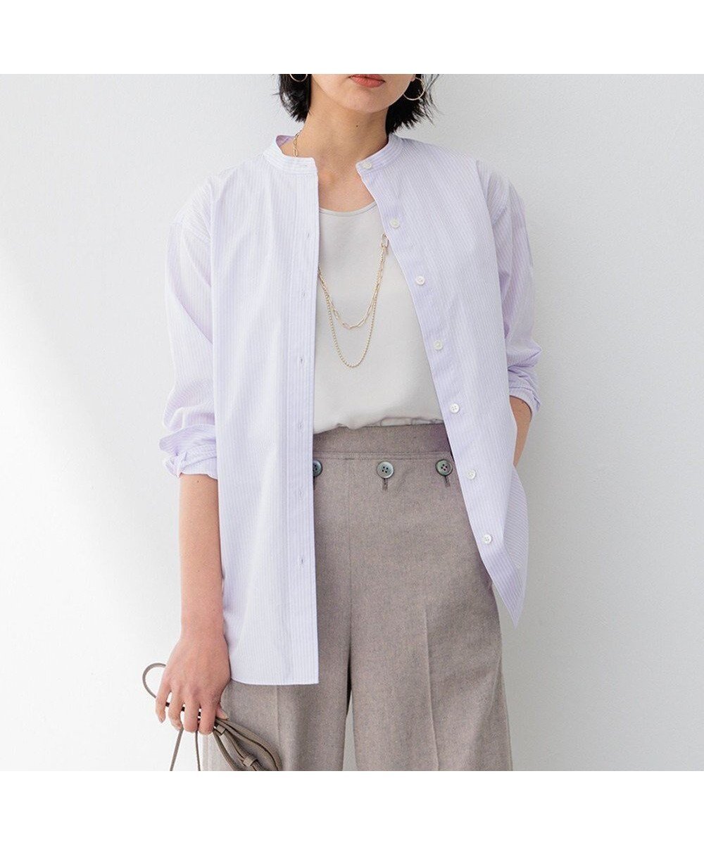 【23区/NIJYUSANKU】の【Oggi4月号掲載/洗える】CANCLINI バンドカラー シャツ インテリア・キッズ・メンズ・レディースファッション・服の通販 founy(ファニー) 雑誌掲載アイテム Magazine Picks & Fashion Features ファッション雑誌 Fashion Magazines オッジ Oggi ファッション Fashion レディースファッション Fashion for Women トップス・カットソー Cut & Sew Tops シャツ・ブラウス・オフィスカジュアル Elegant Blouses & Button-Ups イタリア Italy インナー Innerwear 春 Spring 洗える Machine Washable クラシック Classic, Timeless Style クロップド Cropped, Short Length 4月号 April Issue シンプル Simple, Minimal スキッパー Skipper, Open Collar ストライプ Stripe, Striped Pattern スリーブ Sleeve, Long Sleeve / Short Sleeve 雑誌 Magazine, Fashion Magazine ダブル Double, Double-Breasted デニム Denim, Jeans Material 定番 Standard, Basic Item バランス Balance, Style Balance ベーシック Basic, Essential ミラノ Milano Style, Italian-Inspired 無地 Plain, Solid Color ラベンダー Lavender S/S・春夏 SS, Spring/Summer, Warm Season 夏 Summer 2024年 2024 ラベンダーストライプ|ID: prp329100004706945 ipo3291000000034377562