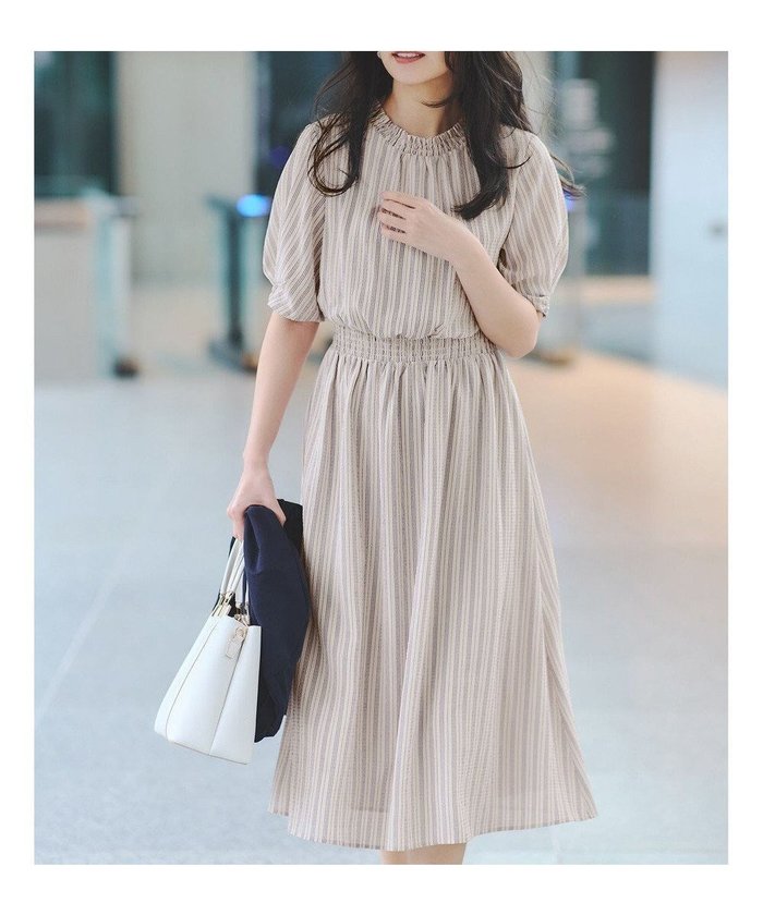 【エニィ スィス/any SiS】の【洗える】サッカーストライプ ワンピース インテリア・キッズ・メンズ・レディースファッション・服の通販 founy(ファニー) https://founy.com/ ファッション Fashion レディースファッション Fashion for Women ワンピース Dresses おすすめ Recommended / Our Picks ギャザー Gathered, Ruffled サッカー Seersucker, Summer Fabric シンプル Simple, Minimal ジャケット Jacket, Outerwear ストライプ Stripe, Striped Pattern プリント Print, Printed Pattern 夏 Summer 春 Spring S/S・春夏 SS, Spring/Summer, Warm Season 洗える Machine Washable |ID: prp329100004706985 ipo3291000000033995999