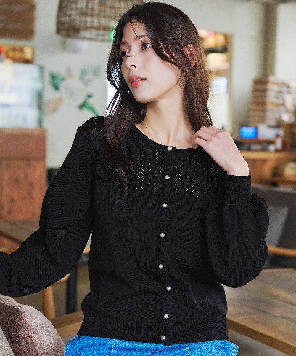 【ティアクラッセ/Tiaclasse】の【洗える】透かし柄ニットコンビカーディガン インテリア・キッズ・メンズ・レディースファッション・服の通販 founy(ファニー) ファッション Fashion レディースファッション Fashion for Women トップス・カットソー Cut & Sew Tops ニット Knit Tops & Sweaters カーディガン・羽織り Layered Style Cardigans アクセサリー Fashion Accessories ウォッシャブル Machine Washable 春 Spring 洗える Machine Washable 秋 Autumn カーディガン Cardigan, Knitwear サマー Summer, Summer Style 透かし Cut-Out, Lacework チュニック Tunic, Long Top パール Pearl, Pearl Accent フェミニン Feminine, Girly ポケット Pocket, Pocket Detail ラウンド Round, Round Neck S/S・春夏 SS, Spring/Summer, Warm Season 再入荷 Restock / Back in Stock 夏 Summer 新作・新入荷 New Arrivals / New In ビジネス 仕事 通勤 Business / Work / Commuting ブラック|ID: prp329100004706987 ipo3291000000034202726