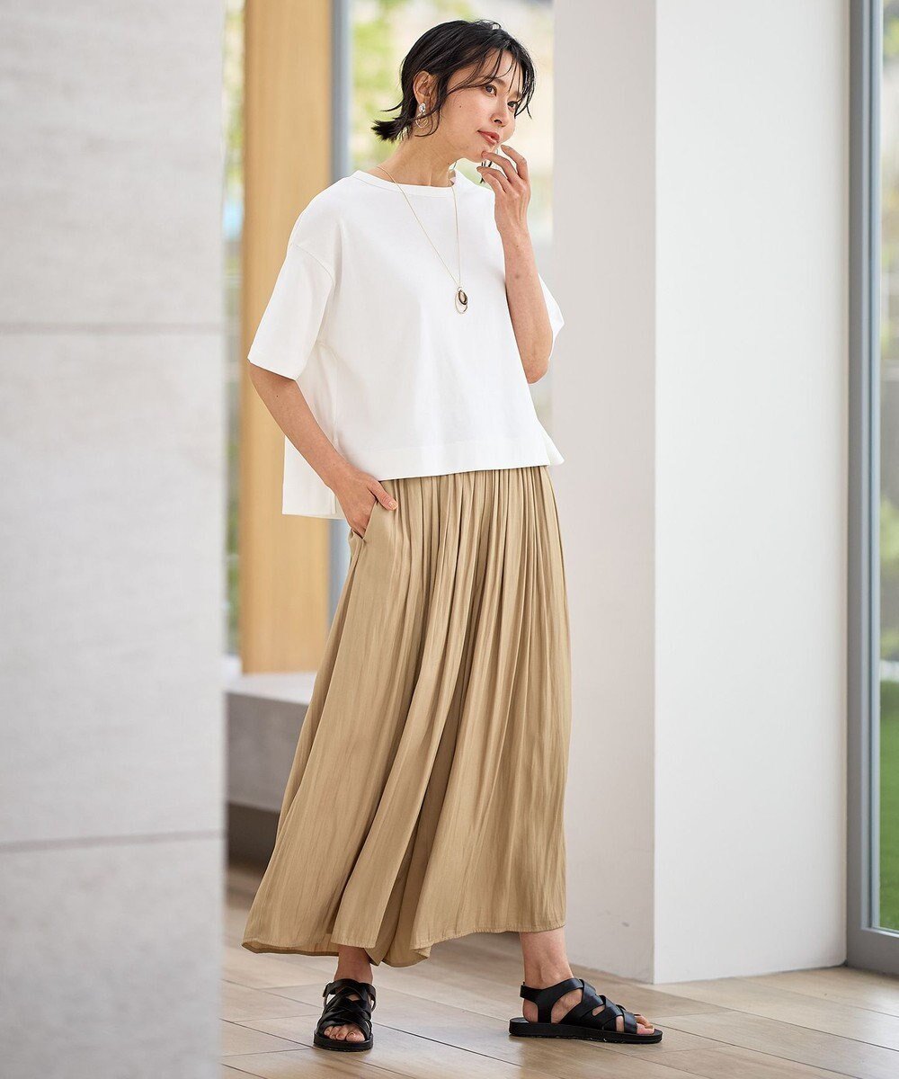 【エニー/ANY】の【ウエストゴム】リラックススカーチョ 人気、トレンドファッション・服の通販 founy(ファニー) 　ファッション　Fashion　レディースファッション　Fashion for Women　パンツ　Pants & Trousers　サテン　Satin, Glossy Fabric　ドレープ　Drape, Draping Fabric　リラックス　Relax, Relaxed Fit　ワイド　Wide, Wide Fit　夏　Summer　春　Spring　S/S・春夏　SS, Spring/Summer, Warm Season　 other-1|ID: prp329100004707013 ipo3291000000035165492