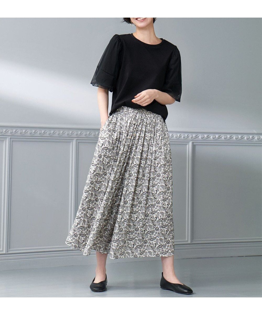 【エニー/ANY】の【ウエストゴム】リラックススカーチョ インテリア・キッズ・メンズ・レディースファッション・服の通販 founy(ファニー) 　ファッション　Fashion　レディースファッション　Fashion for Women　パンツ　Pants & Trousers　サテン　Satin, Glossy Fabric　ドレープ　Drape, Draping Fabric　リラックス　Relax, Relaxed Fit　ワイド　Wide, Wide Fit　夏　Summer　春　Spring　S/S・春夏　SS, Spring/Summer, Warm Season　ペイズリー|ID: prp329100004707013 ipo3291000000035165499