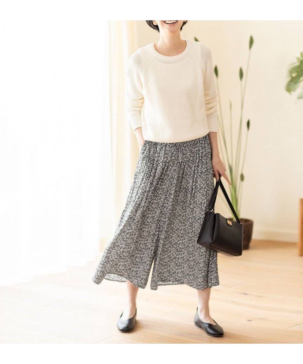 【エニー/ANY】の【ウエストゴム】リラックススカーチョ インテリア・キッズ・メンズ・レディースファッション・服の通販 founy(ファニー) 　ファッション　Fashion　レディースファッション　Fashion for Women　パンツ　Pants & Trousers　サテン　Satin, Glossy Fabric　ドレープ　Drape, Draping Fabric　リラックス　Relax, Relaxed Fit　ワイド　Wide, Wide Fit　夏　Summer　春　Spring　S/S・春夏　SS, Spring/Summer, Warm Season　花柄|ID: prp329100004707013 ipo3291000000035165501