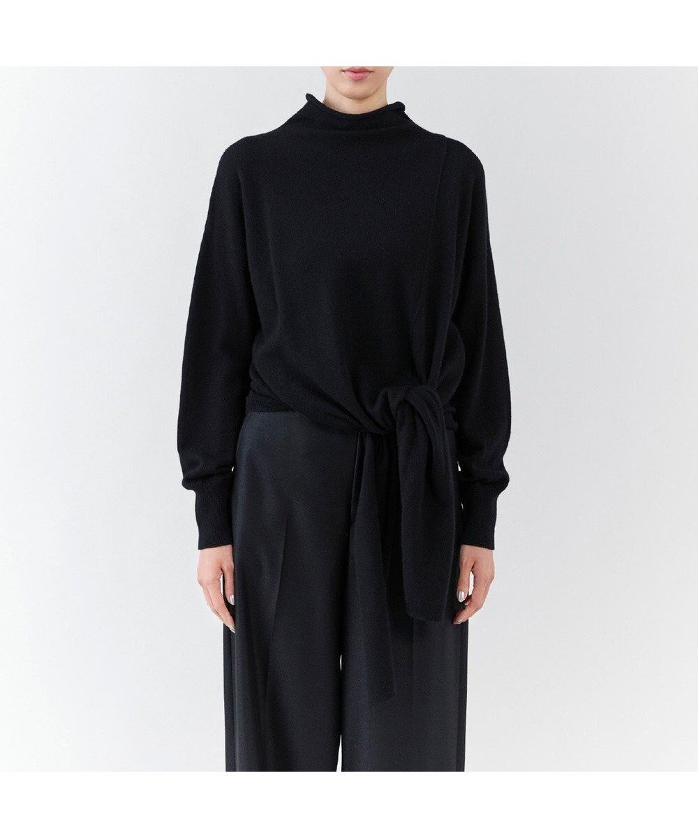 【23区/NIJYUSANKU】の【エステータ】クロスニット インテリア・キッズ・メンズ・レディースファッション・服の通販 founy(ファニー) 　ファッション　Fashion　レディースファッション　Fashion for Women　トップス・カットソー　Cut & Sew Tops　ニット　Knit Tops & Sweaters　エレガント 上品　Elegant　スリット　Slit, Slit Detail　セーター　Sweater, Knitwear　ツイスト　Tweed, Tweed Fabric　フィット　Fit, Slim Fit　ボトルネック　Bottle Neck, Mock Neck　リラックス　Relax, Relaxed Fit　A/W・秋冬　Autumn/Winter　ブラック|ID: prp329100004707028 ipo3291000000034080963