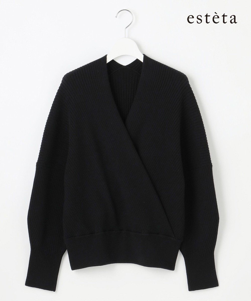 【23区/NIJYUSANKU】の【エステータ】カシュクール ニット インテリア・キッズ・メンズ・レディースファッション・服の通販 founy(ファニー) 　ファッション　Fashion　レディースファッション　Fashion for Women　トップス・カットソー　Cut & Sew Tops　ニット　Knit Tops & Sweaters　インナー　Innerwear　エレガント 上品　Elegant　カシュクール　Wrap Design　セーター　Sweater, Knitwear　タートルネック　Turtleneck, High Neck　冬　Winter / This Winter　A/W・秋冬　Autumn/Winter　新作・新入荷　New Arrivals / New In　ブラック|ID: prp329100004707035 ipo3291000000033996436