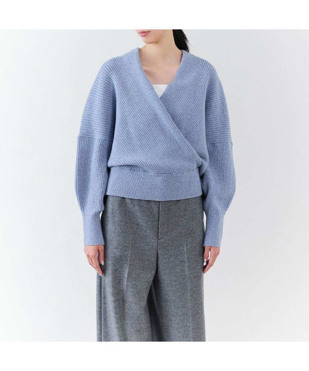 【23区/NIJYUSANKU】の【エステータ】カシュクール ニット インテリア・キッズ・メンズ・レディースファッション・服の通販 founy(ファニー) ファッション Fashion レディースファッション Fashion for Women トップス・カットソー Cut & Sew Tops ニット Knit Tops & Sweaters インナー Innerwear エレガント 上品 Elegant カシュクール Wrap Design セーター Sweater, Knitwear タートルネック Turtleneck, High Neck 冬 Winter / This Winter A/W・秋冬 Autumn/Winter ブルーグレー|ID: prp329100004707035 ipo3291000000034080968