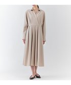 【23区/NIJYUSANKU】の【エステータ】ウールトロドライストレッチ カシュクールシャツ ワンピース ベージュ|ID:prp329100004707052