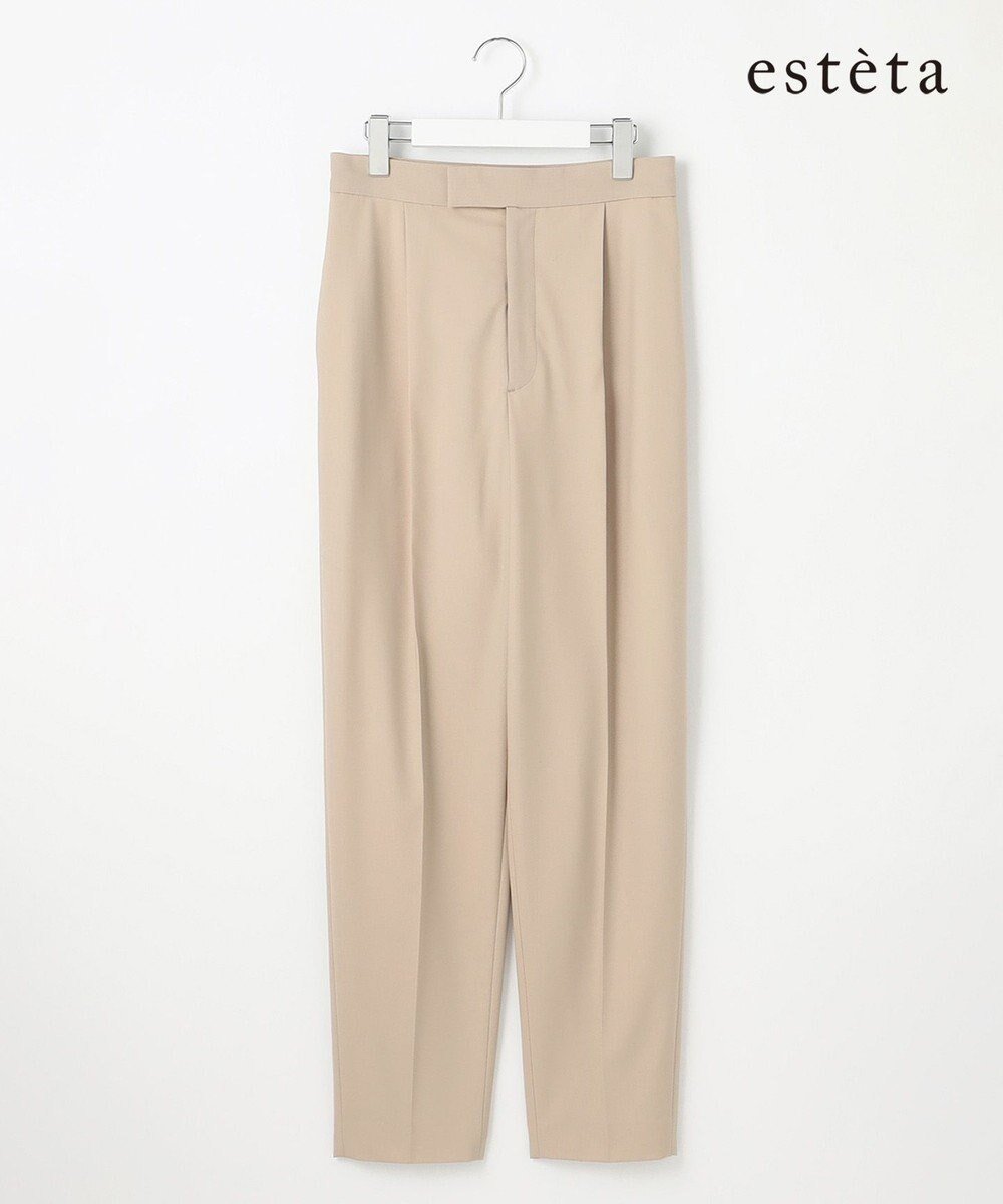【23区/NIJYUSANKU】の【エステータ】ウールトロドライストレッチ タックテーパード パンツ インテリア・キッズ・メンズ・レディースファッション・服の通販 founy(ファニー) 　ファッション　Fashion　レディースファッション　Fashion for Women　パンツ　Pants & Trousers　ストレッチ　Stretch, Stretchy Fabric　スマート　Smart, Elegant　センター　Center, Center Line　モダン　Modern, Contemporary　リラックス　Relax, Relaxed Fit　A/W・秋冬　Autumn/Winter　冬　Winter / This Winter　ベージュ|ID: prp329100004707053 ipo3291000000033996475