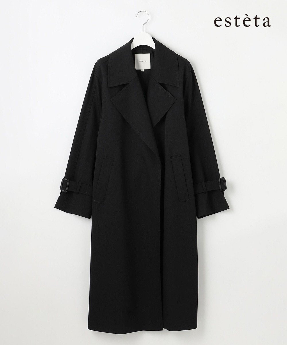 【23区/NIJYUSANKU】の【エステータ】ウールトレンチコート インテリア・キッズ・メンズ・レディースファッション・服の通販 founy(ファニー) 　ファッション　Fashion　レディースファッション　Fashion for Women　アウター　Coat / Outerwear Collection　コート・ロングコート・ピーコート　Long Coats, Peacoats & More　レディースジャケット・軽アウター　Jackets　トレンチコート / 春秋の定番アウター　Trench Coats　エレガント 上品　Elegant　ジャケット　Jacket, Outerwear　なめらか　Smooth, Silky Texture　A/W・秋冬　Autumn/Winter　冬　Winter / This Winter　新作・新入荷　New Arrivals / New In　ブラック|ID: prp329100004707058 ipo3291000000033996489