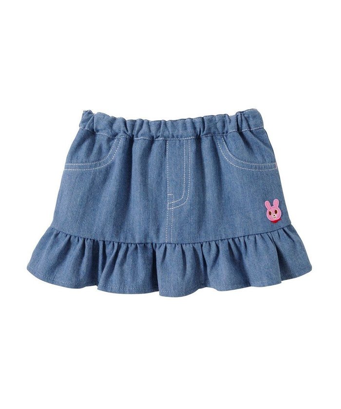 【ミキハウスホットビスケッツ/MIKI HOUSE HOT BISCUITS / KIDS】の【120-130cm】キャビットちゃん デニムスカート インテリア・キッズ・メンズ・レディースファッション・服の通販 founy(ファニー) https://founy.com/ ファッション Fashion キッズファッション Fashion for Kids デニム Denim, Jeans Material ドット Polka Dot, Dot Pattern フリル Frill, Ruffle ポケット Pocket, Pocket Detail 夏 Summer 春 Spring S/S・春夏 SS, Spring/Summer, Warm Season |ID: prp329100004708054 ipo3291000000034005436