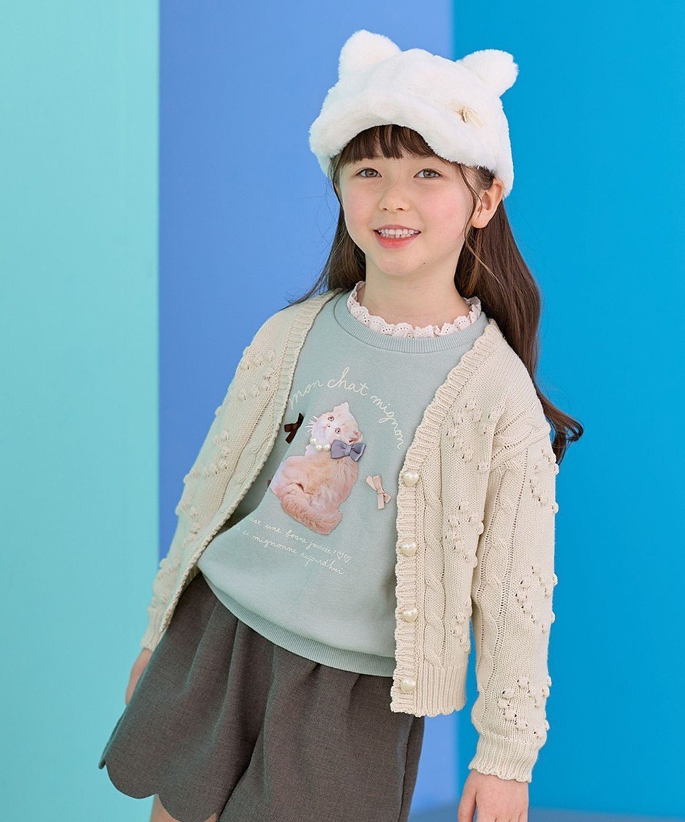 【エニィ/ANY / KIDS】のハート ニット カーディガン インテリア・キッズ・メンズ・レディースファッション・服の通販 founy(ファニー) 　ファッション　Fashion　キッズファッション　Fashion for Kids　トップス・カットソー　Cut & Sew Tops　カーディガン　Cardigan, Knitwear　パール　Pearl, Pearl Accent　ポケット　Pocket, Pocket Detail　エレガント 上品　Elegant　冬　Winter / This Winter　洗える　Machine Washable　A/W・秋冬　Autumn/Winter　エクリュ|ID: prp329100004708055 ipo3291000000034005439