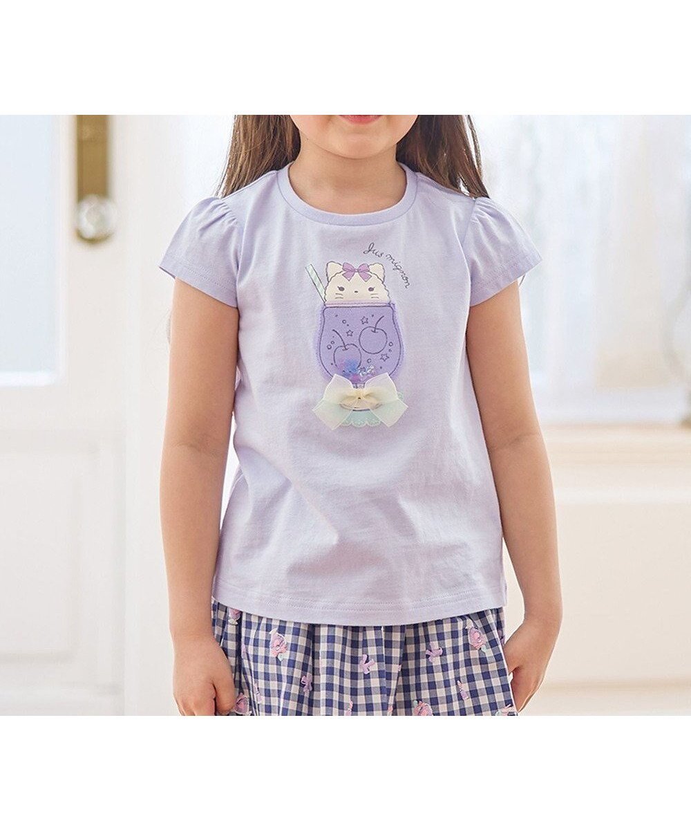 【エニィ/ANY / KIDS】のシャラシャラ ビーズ入り Tシャツ インテリア・キッズ・メンズ・レディースファッション・服の通販 founy(ファニー) ファッション Fashion キッズファッション Fashion for Kids トップス・カットソー Cut & Sew Tops アニマル Animal Print カットソー Cut and Sewn Top チュール Tulip, Tulip Motif ポケット Pocket, Pocket Detail リボン Ribbon, Bow 半袖 Short Sleeve, Half Sleeve 夏 Summer 春 Spring S/S・春夏 SS, Spring/Summer, Warm Season サックスブルー×ネコ|ID: prp329100004708063 ipo3291000000034484358
