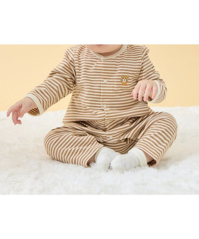 【ミキハウスホットビスケッツ/MIKI HOUSE HOT BISCUITS / KIDS】の【70-80cm】【Everyday Series】ワンポイント ボーダーカバーオール インテリア・キッズ・メンズ・レディースファッション・服の通販 founy(ファニー) https://founy.com/ ファッション Fashion キッズファッション Fashion for Kids シンプル Simple, Minimal 定番 Standard, Basic Item 長袖 Long Sleeve, Full Sleeve ベビー Baby, Babywear ベーシック Basic, Essential ボーダー Border, Stripe ワンポイント One Point, Statement Accent A/W・秋冬 Autumn/Winter S/S・春夏 SS, Spring/Summer, Warm Season おすすめ Recommended / Our Picks 夏 Summer |ID: prp329100004708066 ipo3291000000034005473