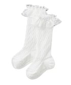 【ミキハウスホットビスケッツ/MIKI HOUSE HOT BISCUITS / KIDS】の【ミキハウス】【11-21cm】 レース付きハイソックス 白|ID: prp329100004708072 ipo3291000000034005492
