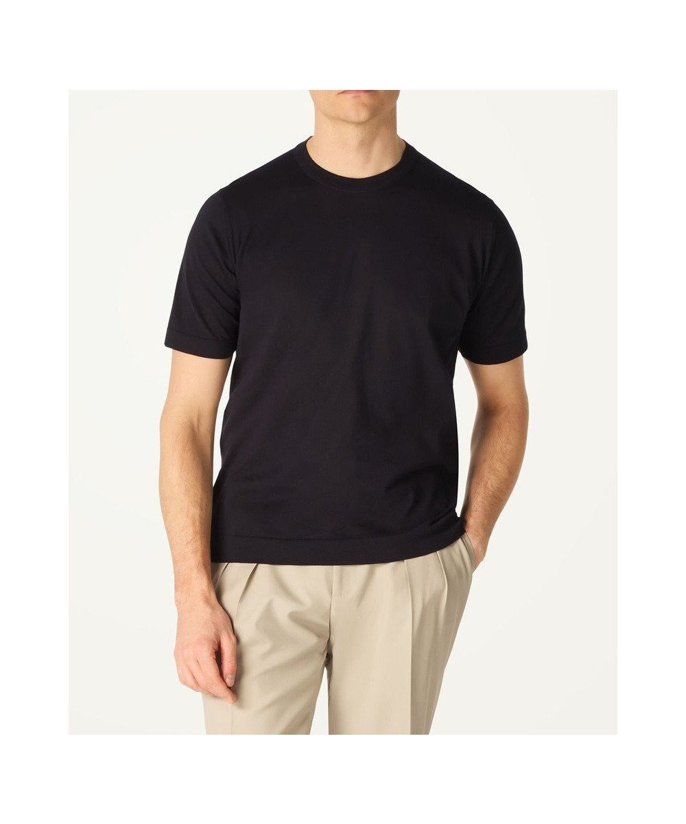 【ダックス/DAKS / MEN】のJohn Smedley for DAKS ハウスストライプTシャツ インテリア・キッズ・メンズ・レディースファッション・服の通販 founy(ファニー) 　ファッション　Fashion　メンズファッション　Fashion for Men　トップス・カットソー　Cut & Sew Tops　メンズシャツ　Shirts　カットソー　Cut and Sewn Top　コラボ　Collaboration, Collab　スタンダード　Standard, Basic　ストライプ　Stripe, Striped Pattern　フィット　Fit, Slim Fit　ラウンド　Round, Round Neck　エレガント 上品　Elegant　夏　Summer　定番　Standard, Basic Item　S/S・春夏　SS, Spring/Summer, Warm Season　A/W・秋冬　Autumn/Winter　ネイビー|ID: prp329100004708092 ipo3291000000034005550