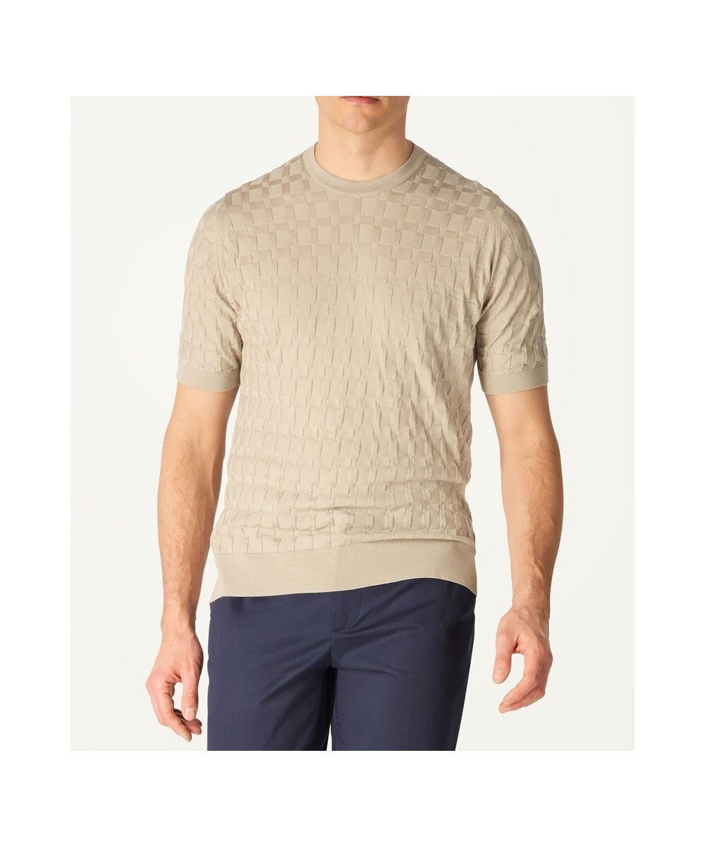 【ダックス/DAKS / MEN】のJohn Smedley for DAKS ハウスチェックTシャツ インテリア・キッズ・メンズ・レディースファッション・服の通販 founy(ファニー) 　ファッション　Fashion　メンズファッション　Fashion for Men　トップス・カットソー　Cut & Sew Tops　メンズシャツ　Shirts　カットソー　Cut and Sewn Top　チェック　Check, Plaid, Tartan　ラウンド　Round, Round Neck　エレガント 上品　Elegant　夏　Summer　定番　Standard, Basic Item　S/S・春夏　SS, Spring/Summer, Warm Season　A/W・秋冬　Autumn/Winter　パーチメント|ID: prp329100004708094 ipo3291000000034005558