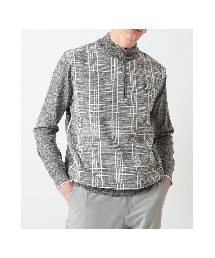 【ダックス/DAKS / MEN】のDAKS GOLF ハーフジップ チェックニット インテリア・キッズ・メンズ・レディースファッション・服の通販 founy(ファニー) https://founy.com/ ファッション Fashion メンズファッション Fashion for Men トップス・カットソー Cut & Sew Tops ニット・セーター / 定番トップス Knit Tops & Sweaters ゴルフ Golf セーター Sweater, Knitwear チェック Check, Plaid, Tartan モノトーン Monotone, Black and White 夏 Summer S/S・春夏 SS, Spring/Summer, Warm Season A/W・秋冬 Autumn/Winter |ID: prp329100004708095 ipo3291000000034005560