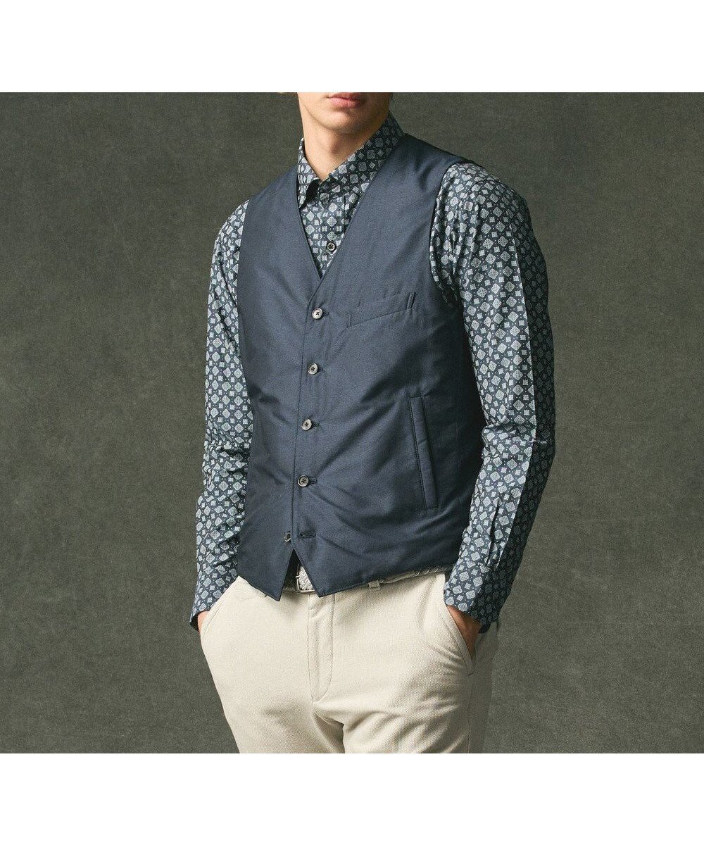 【ジョセフ アブード/JOSEPH ABBOUD / MEN】の【保温/軽量/撥水/ダウンの吹き出しを防ぐキルトレスダウン】ADSインターレース ダウンベスト インテリア・キッズ・メンズ・レディースファッション・服の通販 founy(ファニー) 　ファッション　Fashion　メンズファッション　Fashion for Men　アウター　Men's Coats Outerwear　インナー　Innerwear　エレガント 上品　Elegant　キルト　Quilt, Quilted Fabric　軽量　Lightweight, Ultra Light　ジャケット　Jacket, Outerwear　スマート　Smart, Elegant　スーツ　Suit, Formalwear　セットアップ　Set-Up, Coordinated Outfit　ダウン　Down, Puffer　ベスト　Vest, Waistcoat　レース　Lace, Lace Fabric　A/W・秋冬　Autumn/Winter　おすすめ　Recommended / Our Picks　ブルー系|ID: prp329100004708107 ipo3291000000034005592